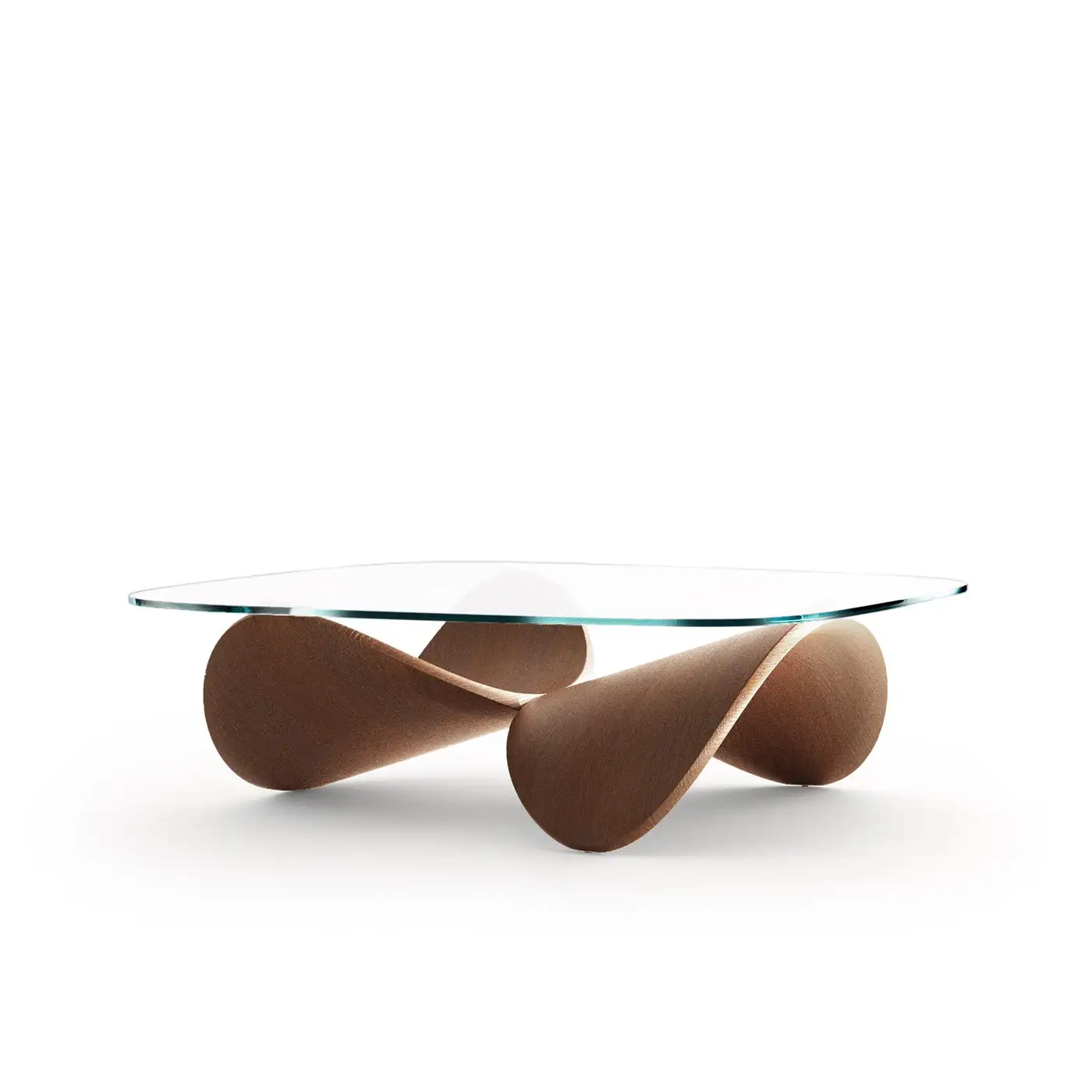 Sculptural Bentwood Glass Coffee Table