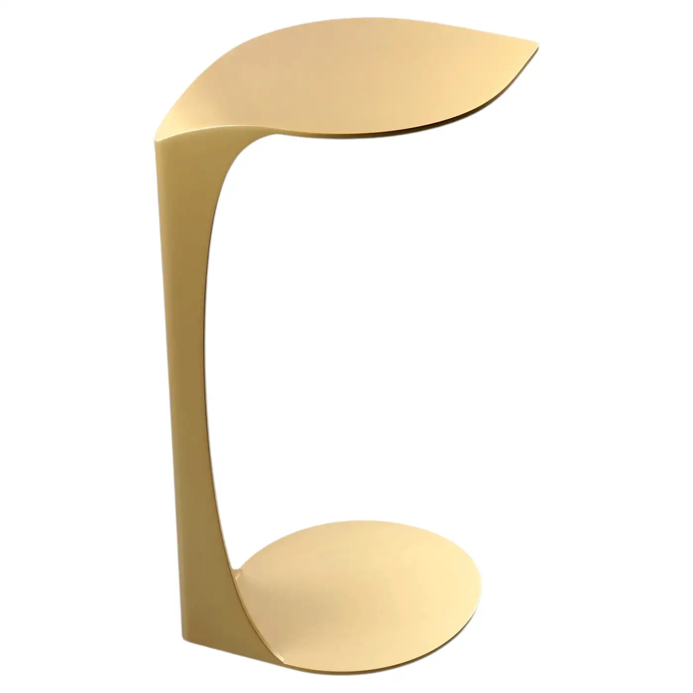 Modern Leaf-Shaped Gold C-Table
