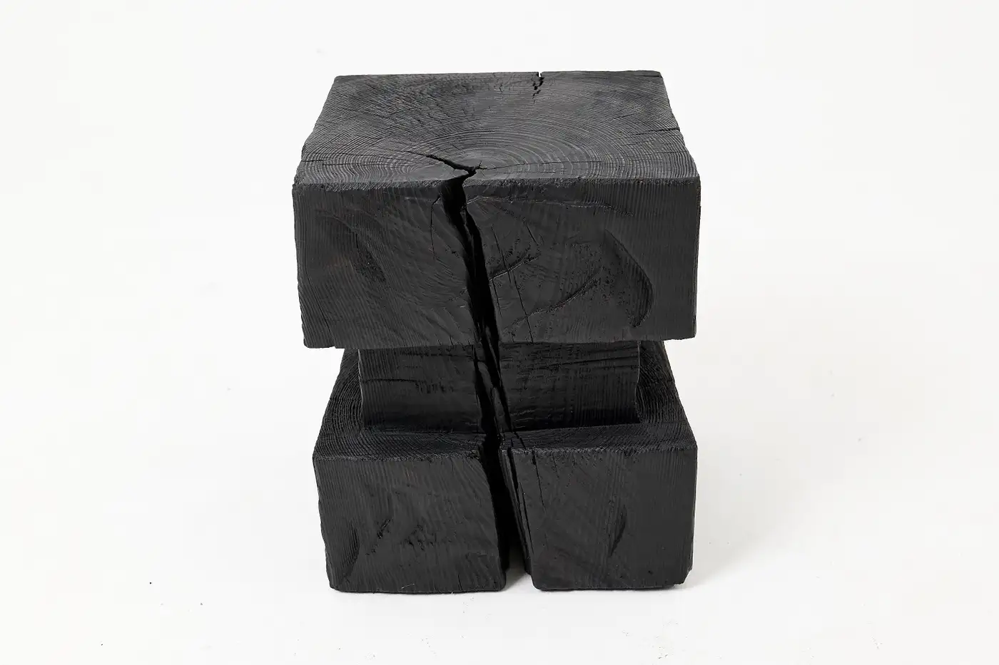 charred-solid-wood-block-side-table