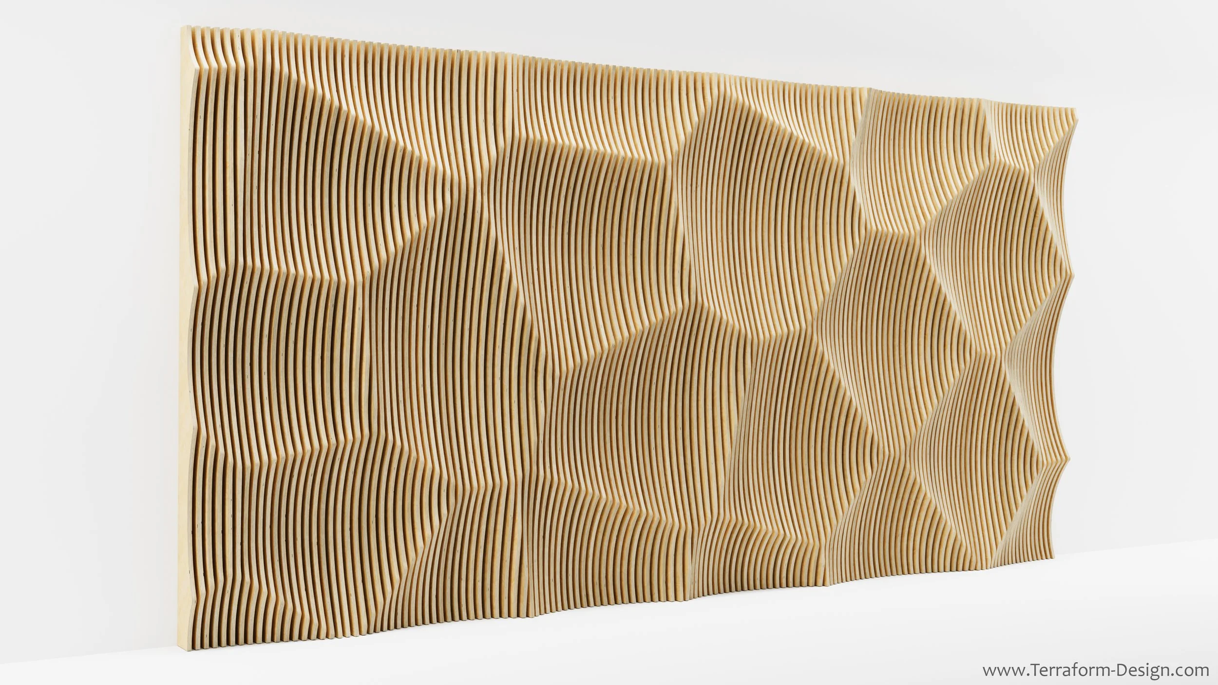 Geometric Faceted Parametric CNC Wooden Wall Panel